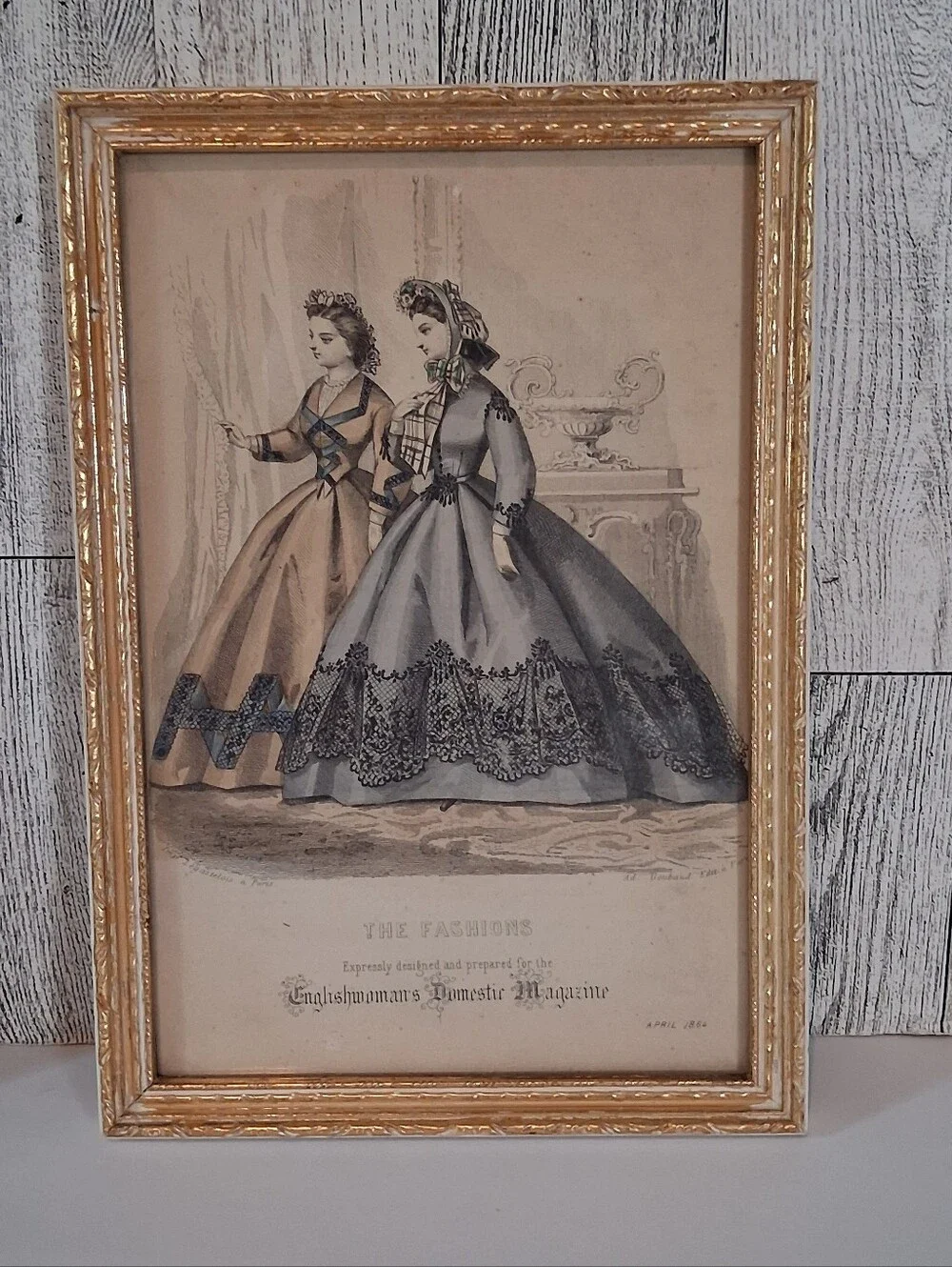 Vintage Framed Fashion Prints From The Englishwoman Domestic Magazine 1864